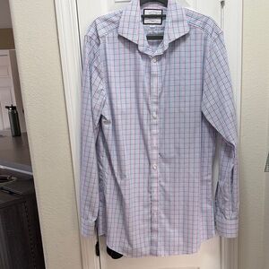 Charles Tyrwhitt Button Dress Shirt Extra Slim Fit 15.5 / 35 Checkered